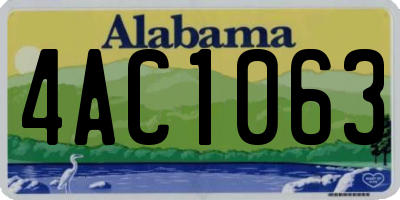 AL license plate 4AC1063