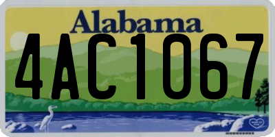AL license plate 4AC1067
