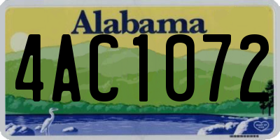 AL license plate 4AC1072