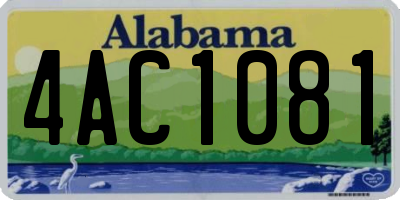 AL license plate 4AC1081