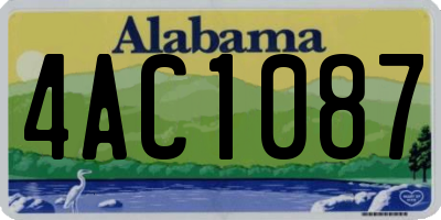 AL license plate 4AC1087