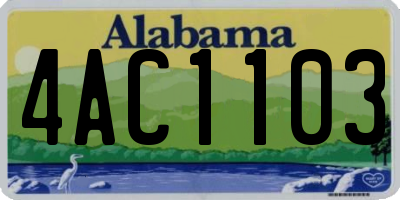 AL license plate 4AC1103