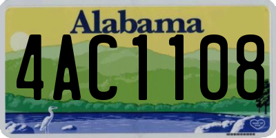 AL license plate 4AC1108