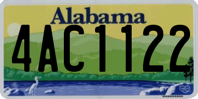 AL license plate 4AC1122