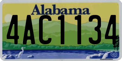 AL license plate 4AC1134
