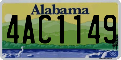 AL license plate 4AC1149