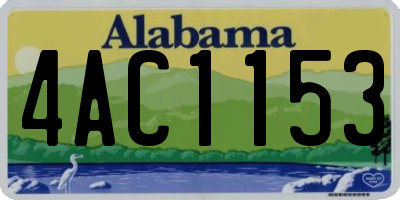 AL license plate 4AC1153