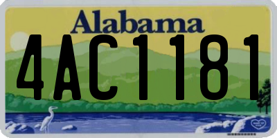 AL license plate 4AC1181