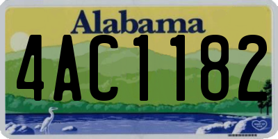 AL license plate 4AC1182