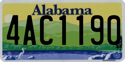 AL license plate 4AC1190