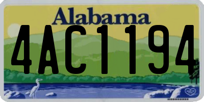 AL license plate 4AC1194