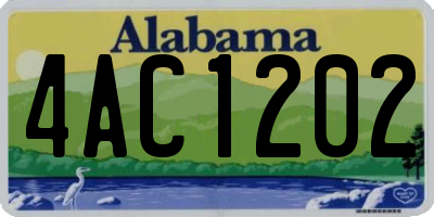 AL license plate 4AC1202