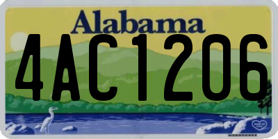 AL license plate 4AC1206