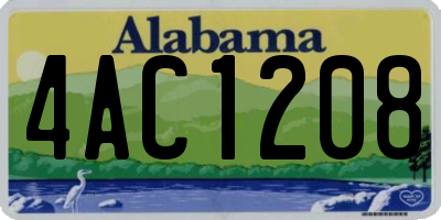 AL license plate 4AC1208