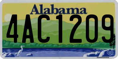 AL license plate 4AC1209