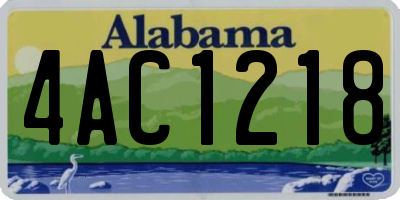 AL license plate 4AC1218