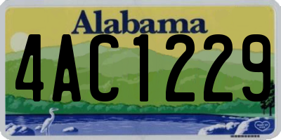 AL license plate 4AC1229