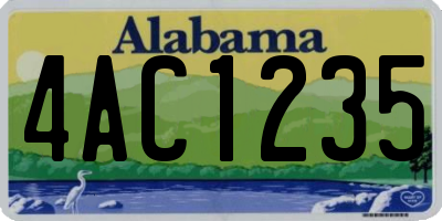 AL license plate 4AC1235