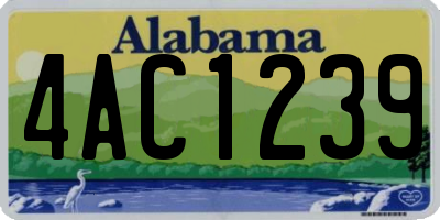 AL license plate 4AC1239