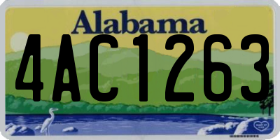 AL license plate 4AC1263