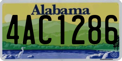 AL license plate 4AC1286