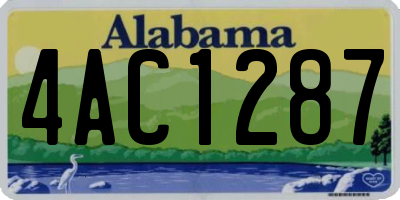 AL license plate 4AC1287