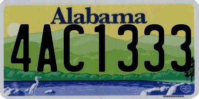 AL license plate 4AC1333