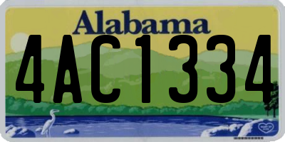 AL license plate 4AC1334