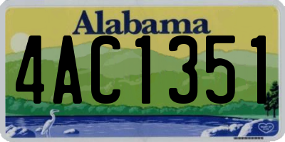 AL license plate 4AC1351