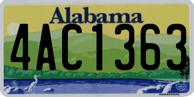 AL license plate 4AC1363