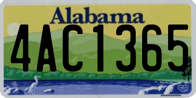AL license plate 4AC1365