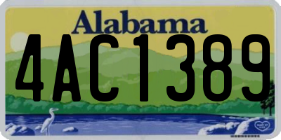 AL license plate 4AC1389