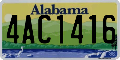 AL license plate 4AC1416