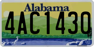 AL license plate 4AC1430