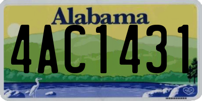 AL license plate 4AC1431