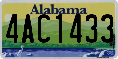 AL license plate 4AC1433