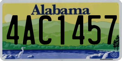 AL license plate 4AC1457
