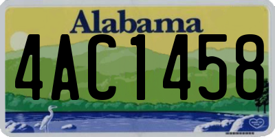 AL license plate 4AC1458