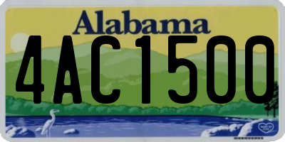 AL license plate 4AC1500