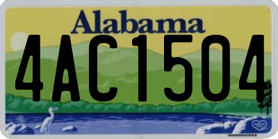 AL license plate 4AC1504