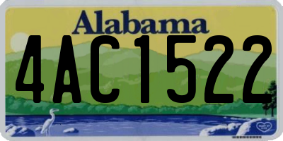 AL license plate 4AC1522