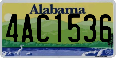 AL license plate 4AC1536