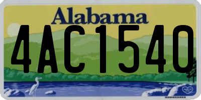 AL license plate 4AC1540