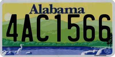 AL license plate 4AC1566