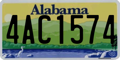 AL license plate 4AC1574