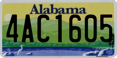 AL license plate 4AC1605