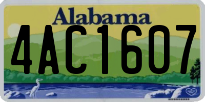 AL license plate 4AC1607