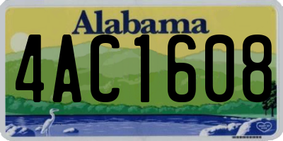 AL license plate 4AC1608