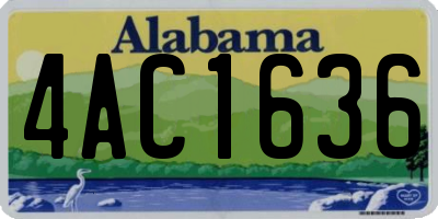 AL license plate 4AC1636