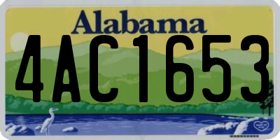 AL license plate 4AC1653